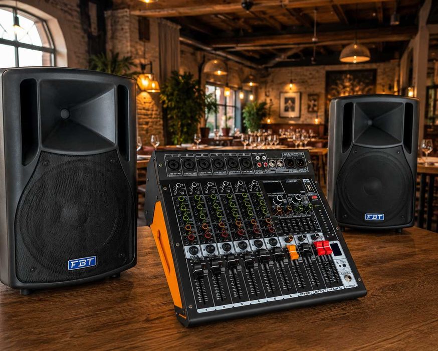 Mixer audio 2 x 450W 6 canale KTN6 Stereo canal 16 Efecte DSP cu amplificator Bluetooth USB Egalizator