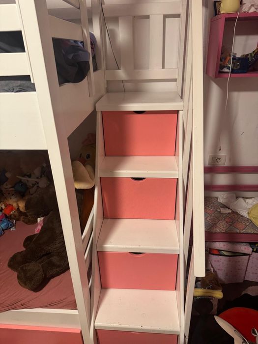 Pat etajat din lemn masiv