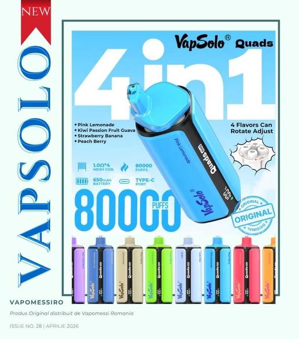 Vape Vapsolo Quads 80.000 Puffuri Arome Noi