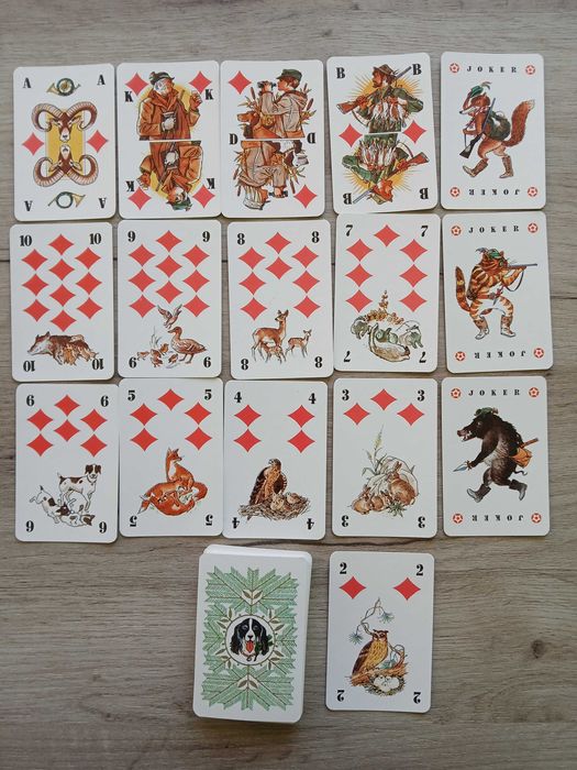 Стари ретро карти за игра, немски оригинал COEUR DDR