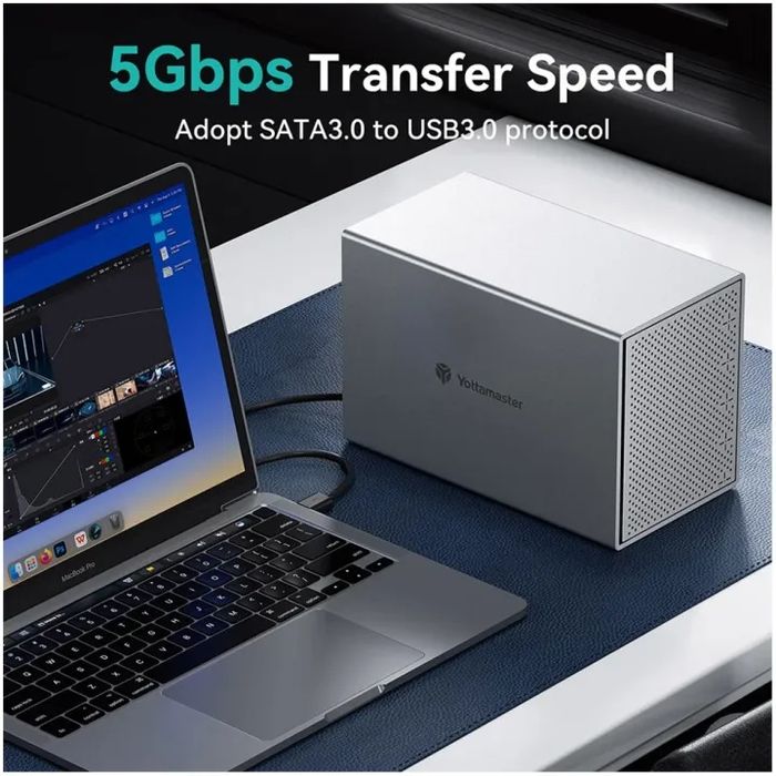 Кутия за твърд диск Yottamaster 5 Bay RAID , 5 x 16 TB 3.5/2.5