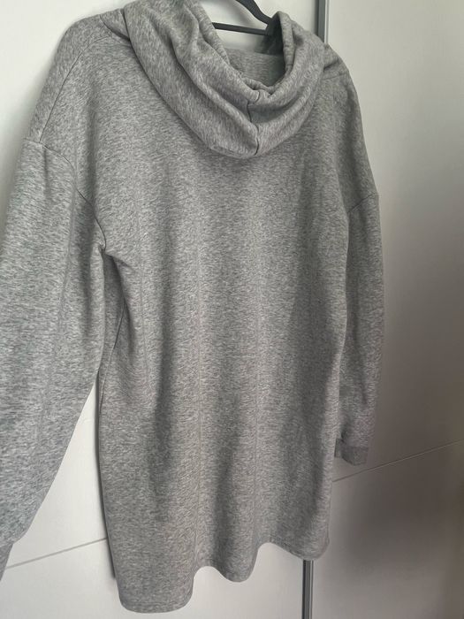 Oversized сива рокля с качулка