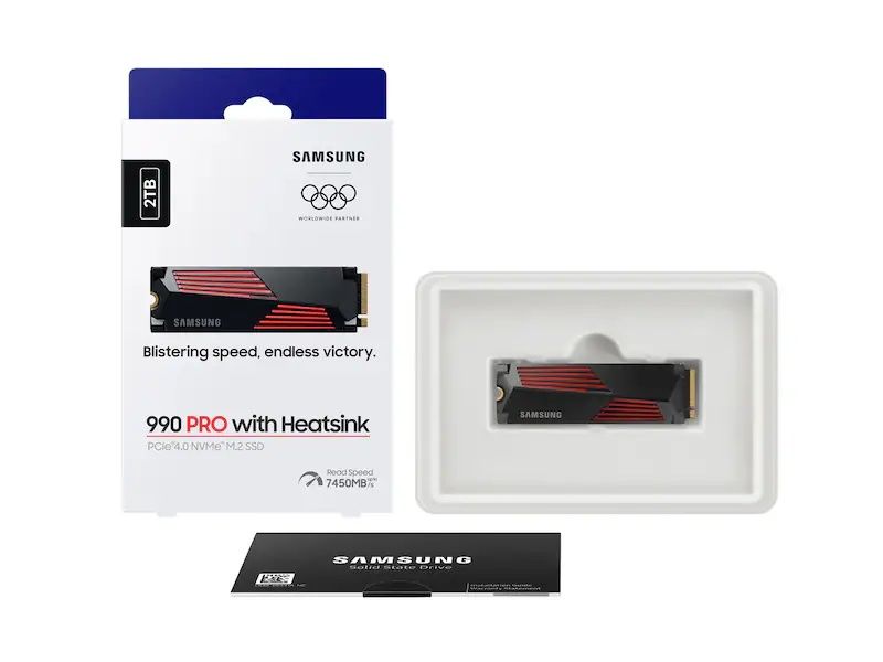 Premium SSD: Samsung 990 Pro with Heatsink 2 TB (New, radiatorli)