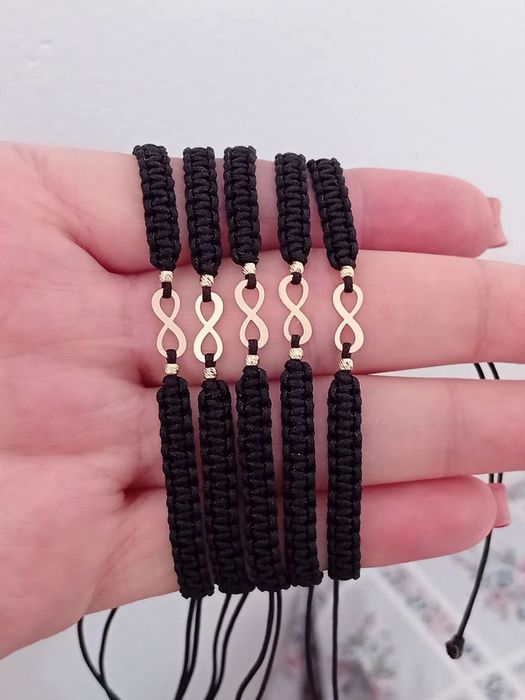 Brățară din șnur împletit reglabil cu aur 14k! Nu vând la gram!