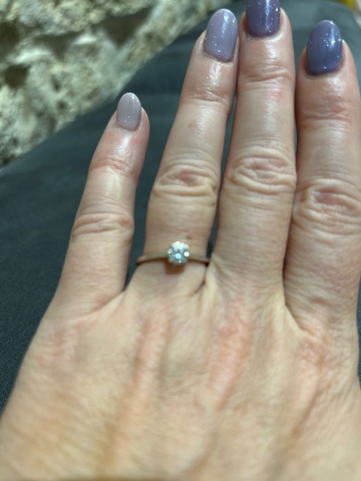 Пръстен 18к бяло злато и 0,53 карата диамант