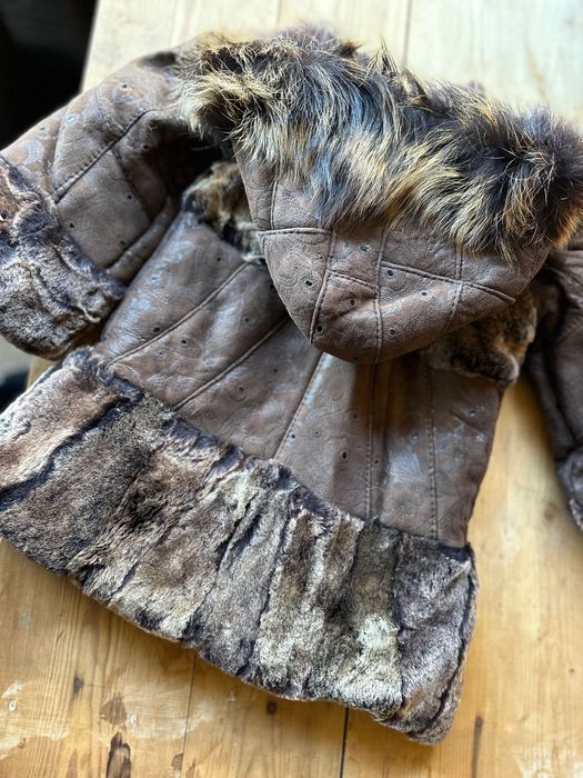 Детско палто с естествен косъм