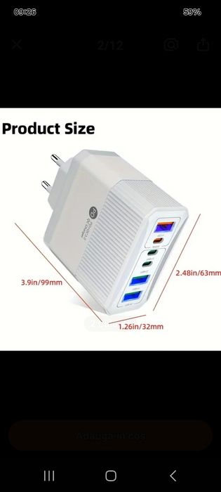 Încărcător 40w 6  porturi 3 a 3 c