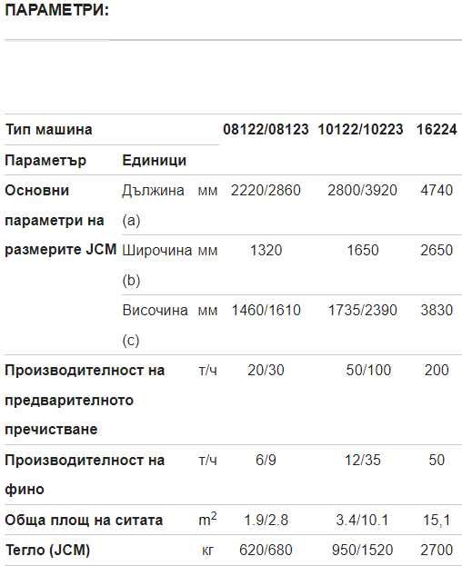 Вибрационна семечистачна машина JCM