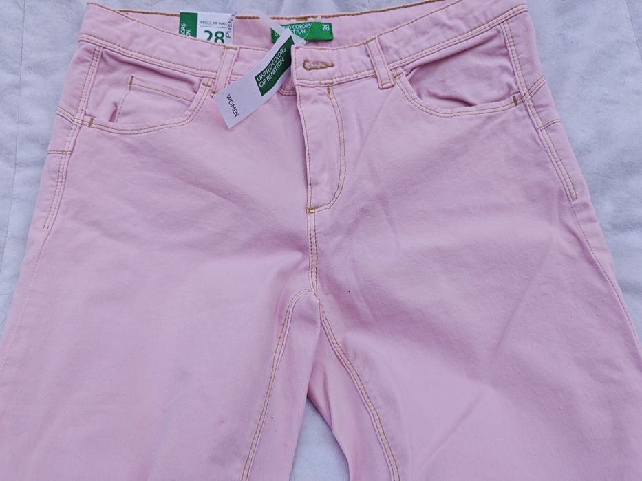 Blugi Skinny Jeans United Colours of Benneton Roz Pink 28