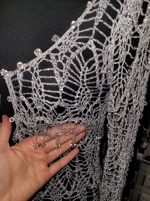 Bluza blazer lucrat manual cu aplicatii, margele