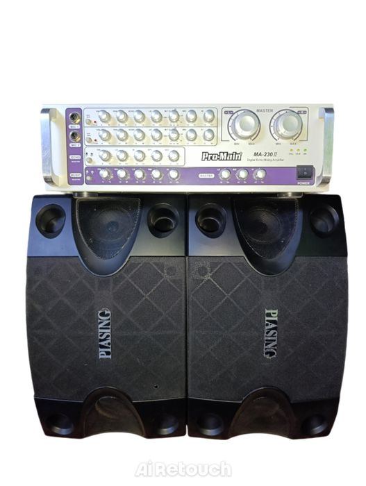 Комплект для Караоке колонки и усилитель mad in  Корея, сост. хорошее