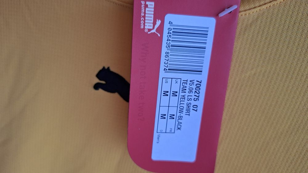 Спортна блуза с дълъг ръкав PUMA V5.06 LS SHIRT Team Yellow Black