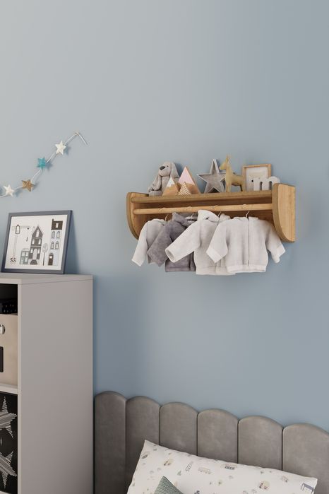 Етажерка за книги и играчки, Декоративен стенен рафт, МДФ