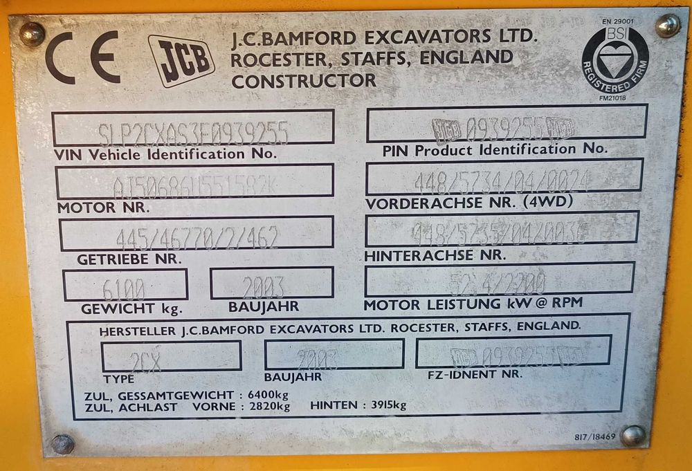 Buldoexcavator JCB 2CX