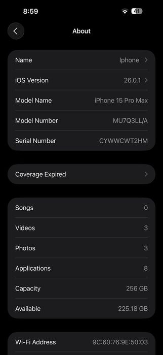 Iphone 15 pro max 256