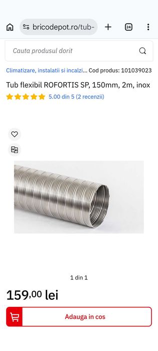 Vând tub inox, cot 45 grade, tub izolație