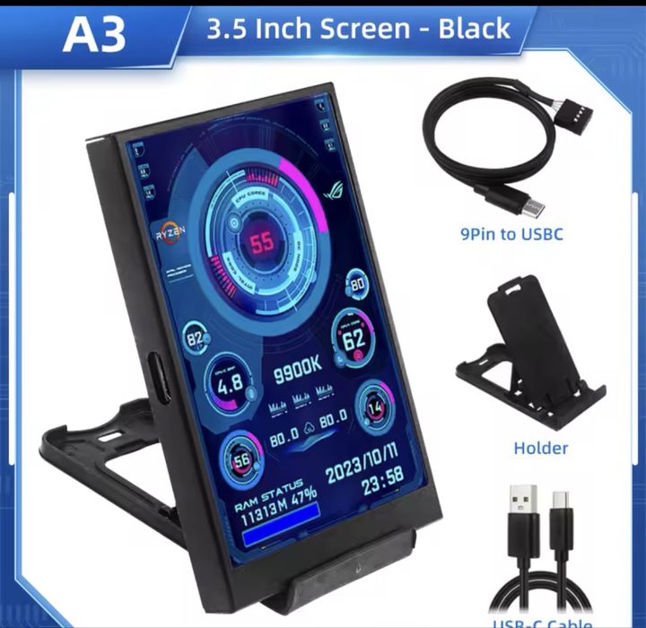 Suport gpu cu display + display secundar pc laptop gaming cpu