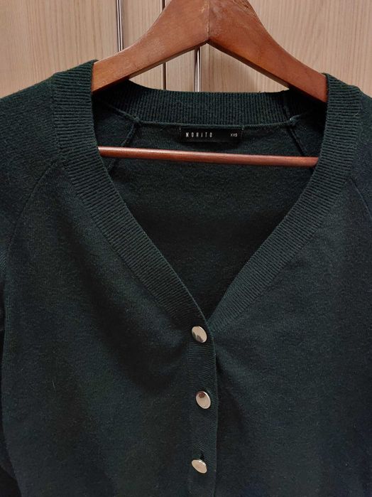 Pulover Mohito, verde inchis, marime XXS