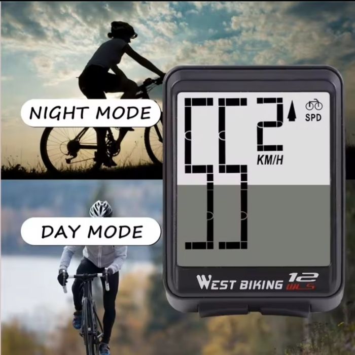 Kilometraj ciclocomputer bicicletă 12 funcții Wireless iluminat Ipx6