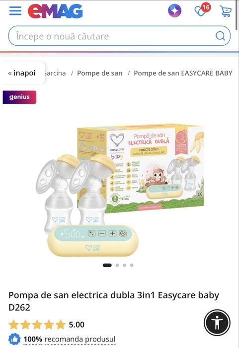 Pompa de san dubla, electrica 3 in 1, noua