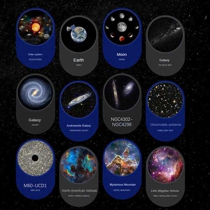 Звезден проектор,  12 прожекционни диска със слънчевата система