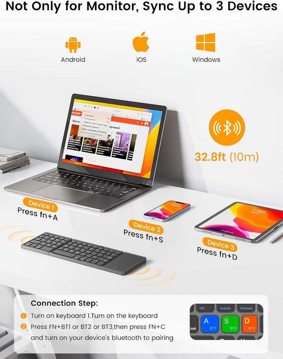 Портативный сенсорный монитор UPERFECT 15.6'' c аккумулятором 8000 мАч