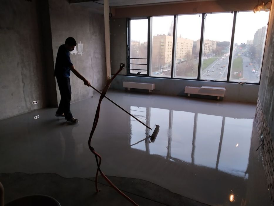Наливной пол, цементный, гипсовый