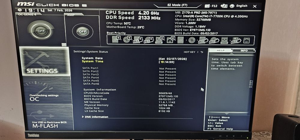 KIT Gaming i7 7700K+ Placa de baza MSI Z170-PRO LA 550 RON