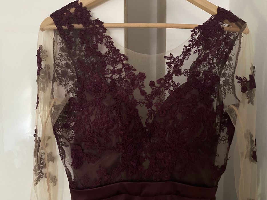 Rochie de ocazie lunga mov visiniu