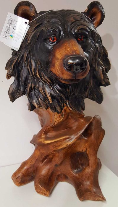 Нова Статуетка Мечка Глава Фигура за Декорация  - 30см -3 Варианта