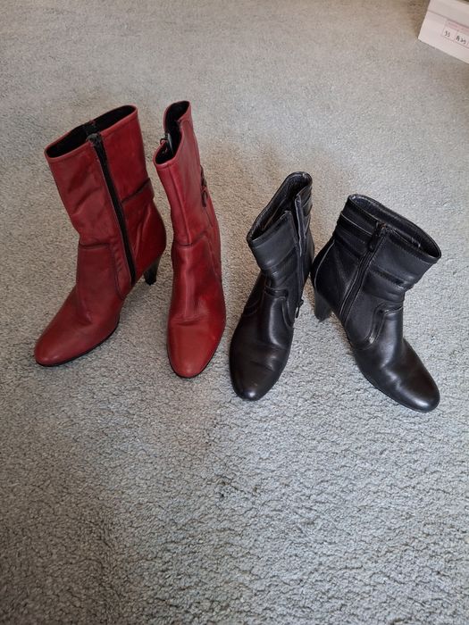 Cizme din piele cu toc