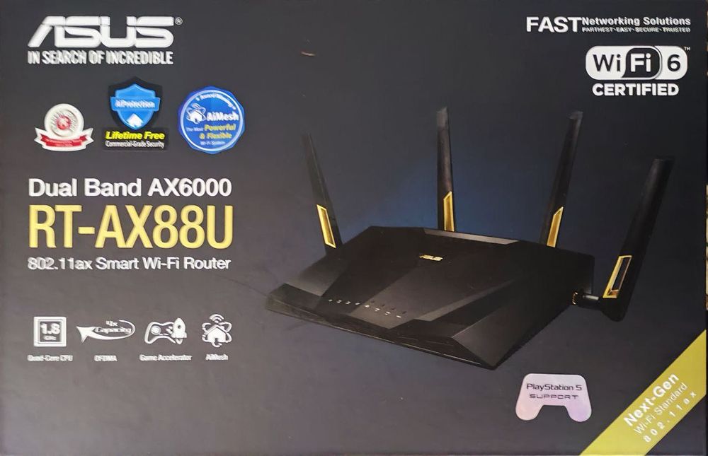 WiFi 6 router ASUS RT-AX88U AX6000
