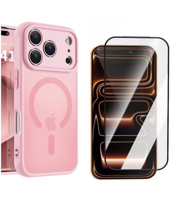 Husa Magsafe Translucent +Folie Sticla Iphone 17 18 PRO 17 AIR 17 18 PRO MAX