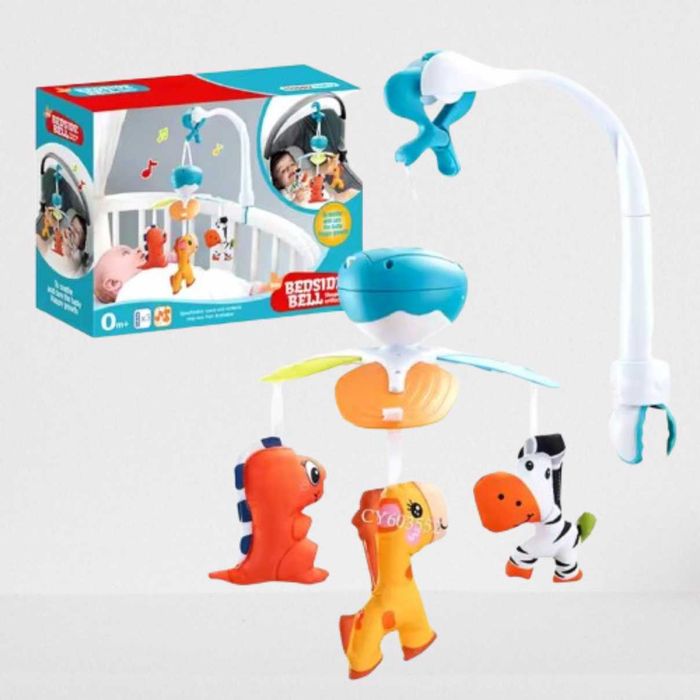 Carusel bebe patut, jucarie interactiva, cu 3 figurine, 7 melodii,