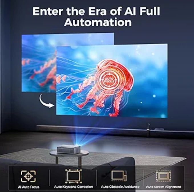 Ishinbox GC357 Proiector cu WiFi 6 și Bluetooth 5.2, proiector de film