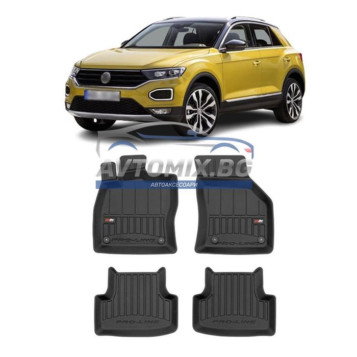 Гумени стелки зa VW T-Roc 2017-2022 г., ProLine 3D
