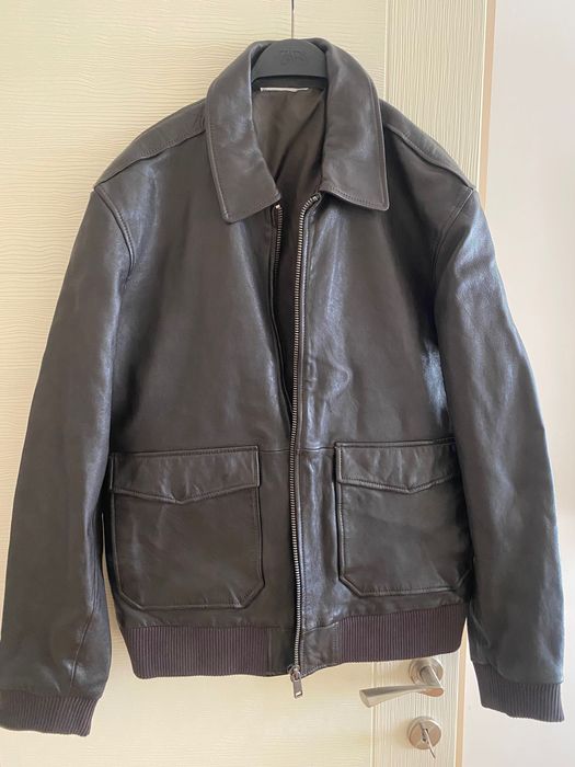Оригинално Мъжко Кожено Яке ZARA