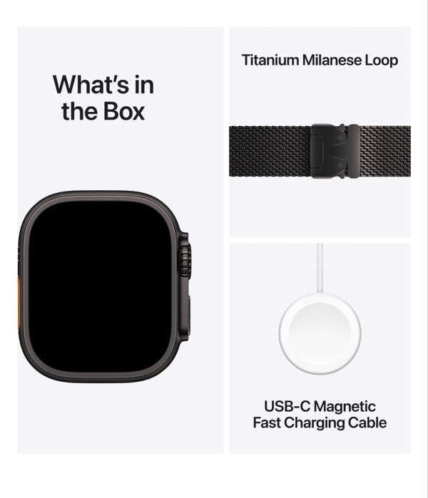 Apple Watch Ultra 3 Black Titanium Milanese Loop