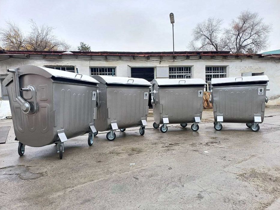 Металлический мусорный бак контейнер для мусора