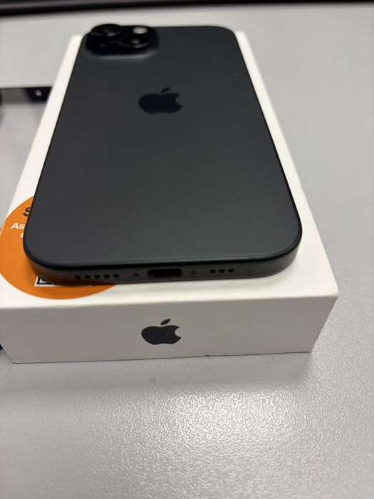Telefon APPLE iPhone 15 5G, 128GB, Black/ Orange