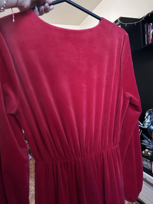 Елегантна дълга рокля плюш, кадифе уникална