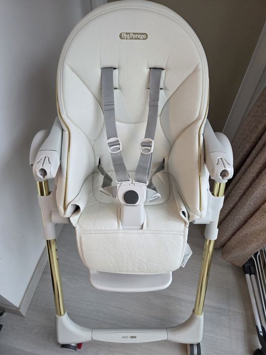 Scaun de masa 2in1 Peg Perego Prima Pappa Zero Follow Me, 0-15 Kg, Gold, Alb/Auriu