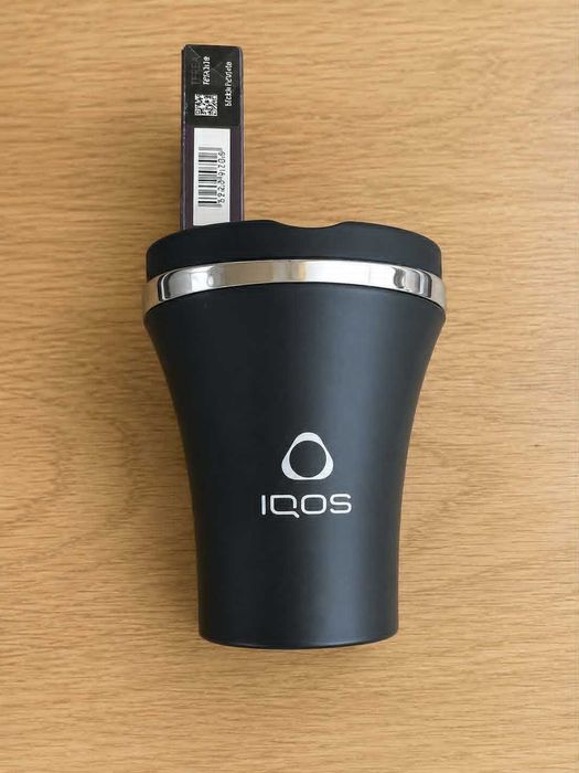 scrumiera iqos pentru mașină cu suport pachet, ceramica neagra, saddo x