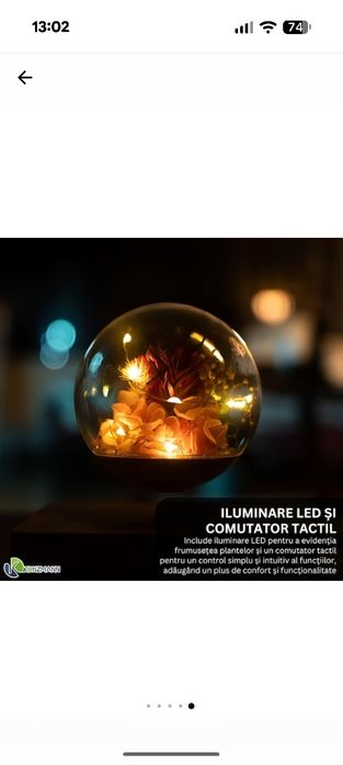 Glob Plutitor Konmann Cu Levitatie Magnetica, Rotire 360°, Iluminare