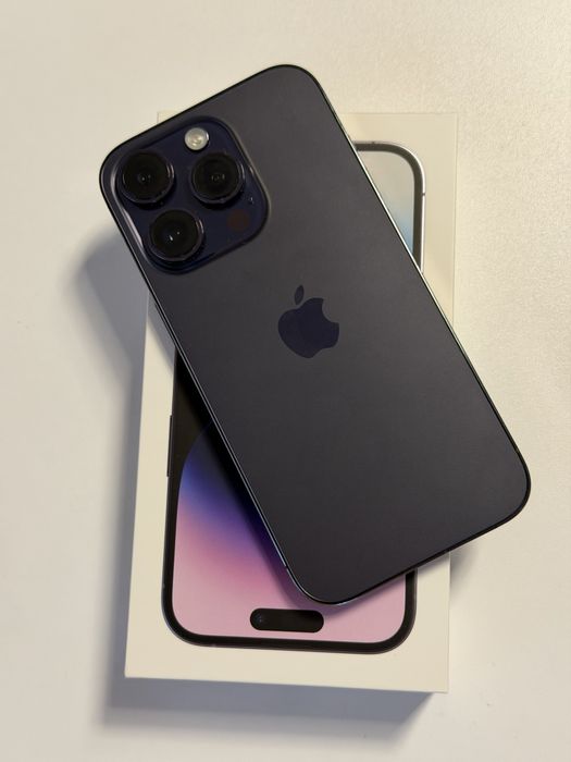 iPhone 14 pro, 256 GB, deep purple, full box.