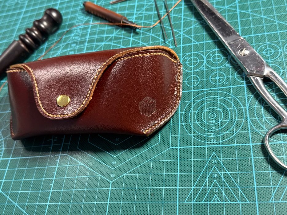 Etui / toc pentru ochelari din piele naturala – handmade, maro