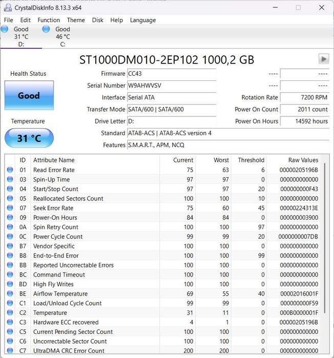 Seagate Barracuda 1TB SATA HDD (STST1000DM010)
