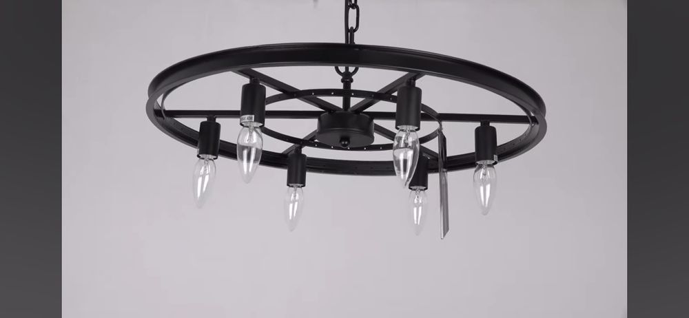 Уникален кристален полилеи с метална рамка и висящи кристали