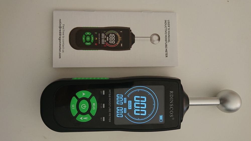 Безконтактен влагомер с аларма детектор на мухъл LCD екран с подсветка