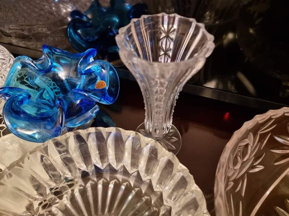 Bomboniere, boluri, platouri din cristal masiv, vintage